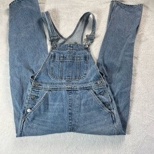 Abercrombie Fitch Blue Denim Overalls Womens Sz Extra Small Distressed Ripped